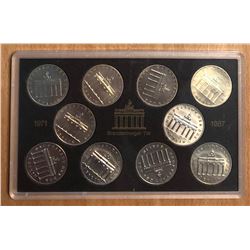 GERMAN DEMOCRATIC REPUBLIC: 10-coin UNC set, KM-29