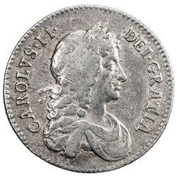 ENGLAND: Charles II, 1660-1685, AR shilling, 1668. F-VF