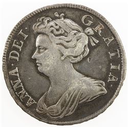 GREAT BRITAIN: Anne, 1702-1714, AR halfcrown, 1708. F-VF