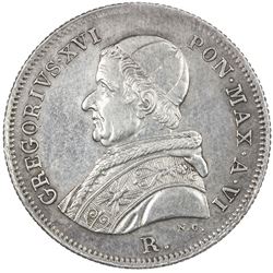 PAPAL STATES: Gregory XVI, 1831-1846, AR 30 baiocchi, 1836-R. EF-AU