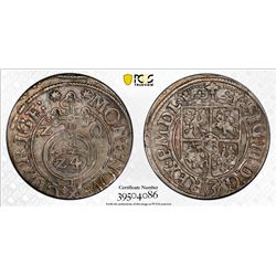 POLAND: Sigismund III Vasa, 1587-1629, AR 3 polker, Riga, Livonia, 1620. PCGS AU58