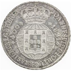 PORTUGAL: Joao VI, 1816-1826, AR 400 reis, 1821. EF-AU