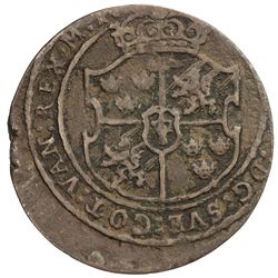 SWEDEN: Gustaf II Adolf, 1611-1632, AE ore (29.01g), 1629. F-VF