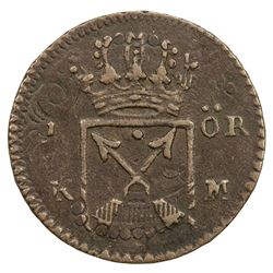 SWEDEN: Ulrika Eleonora, 1718-1720, AE ore, 1719. VF