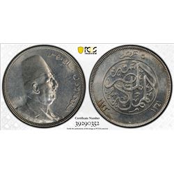 EGYPT: Fuad I, as King, 1922-1936, AR 5 piastres, 1923-H/AH1342. PCGS MS62