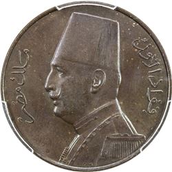 EGYPT: Fuad I, as King, 1922-1936, AE millieme, 1933/AH1352. PCGS MS64