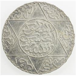MOROCCO: Moulay al-Hasan I, 1873-1894, AR 5 dirhams, AH1299. UNC