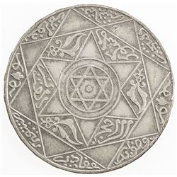 MOROCCO: 'Abd al-'Aziz, 1894-1908, AR 5 dirhams, Paris, AH1316. EF