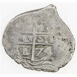BOLIVIA: Carlos II, 1665-1700, AR real (2.45g), 1674-P. VF