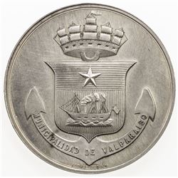 CHILE: AR medal (65.22g), 1875. UNC