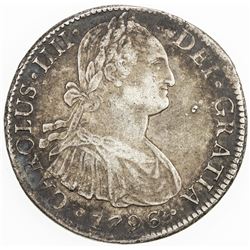 MEXICO: Carlos IV, 1788-1808, AR 8 reales, 1796-Mo. VF-EF