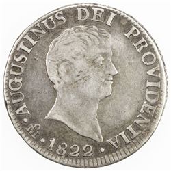 MEXICO: Augustin I Iturbide, 1822-1823, AR 2 reales, 1822-Mo. F-VF