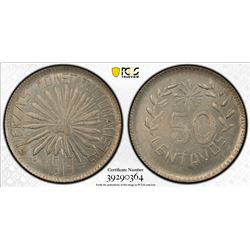 MEXICO: Revolutionary issue, AR 50 centavos, Hidalgo del Parral, Chihuahua, 1913. PCGS MS64