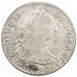 PERU: Carlos IV, 1788-1808, AR 8 reales, 1790. EF