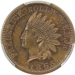 UNITED STATES: AE token, 1863. PCGS MS64