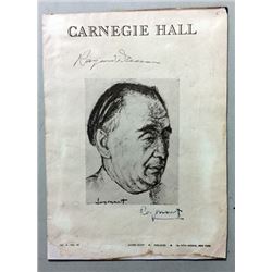 Carnegie Hall Alfred Scott Signed Flyer