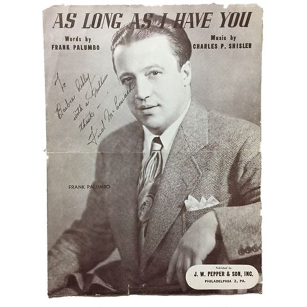Frank Palumbo Signed Sheet Music