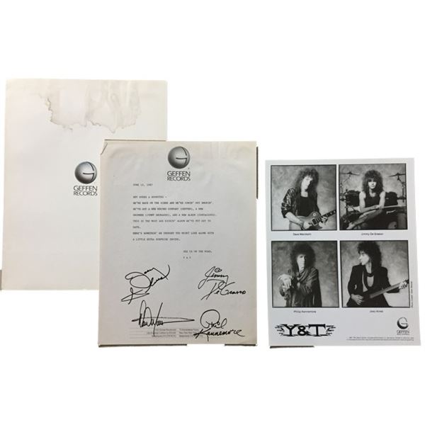 Geffen Records Y & T Band Signed Letter