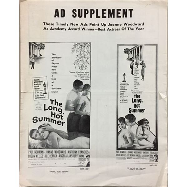 The Long, Hot Summer (1958) Advertisements Movie Memorabilia