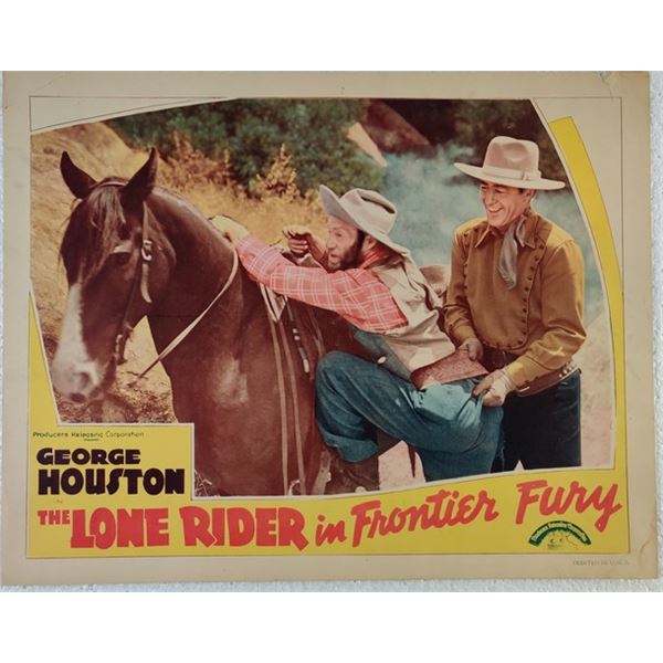 The Lone Rider in Frontier Fury Lobby Card (1941)