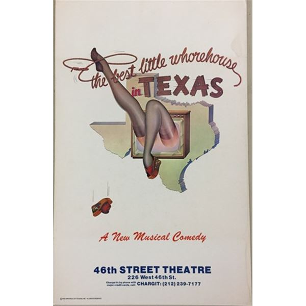 The Best Little Whorehouse in Texas (1978) Broadway Window Card