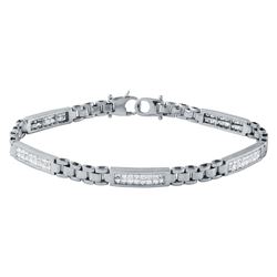 Natural 2.01 CTW Princess Diamond & Bracelet 14K White Gold - REF-208X8T