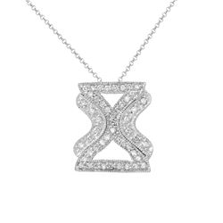 Natural 0.49 CTW Diamond Necklace 14K White Gold - REF-47M7F