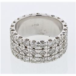 Natural 3.70 CTW Diamond Ring 18K White Gold - REF-445X5T