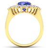 Image 2 : Natural 4.14 CTW Tanzanite & Diamond Ring 14K Yellow Gold - REF-148W6X