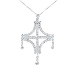 Natural 1.13 CTW Diamond Necklace 14K White Gold - REF-154M8F