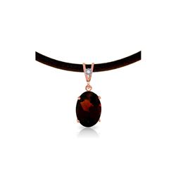 Genuine 7.56 ctw Garnet & Diamond Necklace 14KT Rose Gold - REF-53K8V