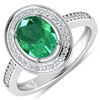 Image 1 : Natural 1.87 CTW Zambian Emerald & Diamond Ring 14K White Gold - REF-81F8N