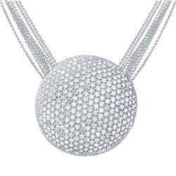 Natural 6.78 CTW Diamond Necklace 14K White Gold - REF-541F8M