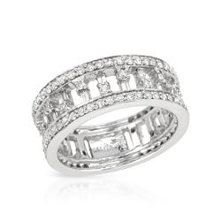 Natural 1.15 CTW Diamond & Baguette Ring 14K White Gold - REF-126F9M