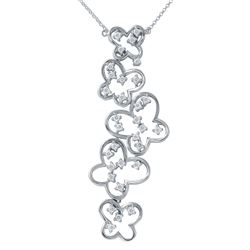 Natural 0.76 CTW Diamond Necklace 14K White Gold - REF-111F6M
