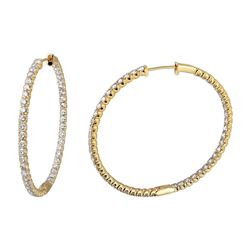 Natural 6.41 CTW Diamond Earrings 14K Yellow Gold - REF-590T4X