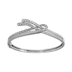Natural 0.81 CTW Diamond Bracelet 18K White Gold - REF-255W6H