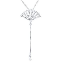 Natural 0.59 CTW Diamond Necklace 14K White Gold - REF-52K2R