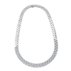 Natural 3.75 CTW Diamond Necklace 18K White Gold - REF-971T3X