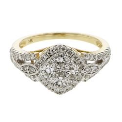Natural 0.95 CTW Diamond Ring 14K Yellow Gold - REF-113W4H