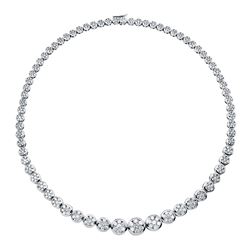 Natural 13 CTW Diamond Necklace 18K White Gold - REF-1517W4H