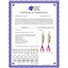 Image 2 : Genuine 4.8 ctw Pink Topaz & Diamond Earrings 14KT Yellow Gold - REF-54P5H