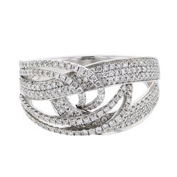 Natural 0.78 CTW Diamond Ring 14K White Gold - REF-146T7X