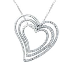 Natural 0.64 CTW Diamond Necklace 18K White Gold - REF-160T2X