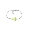 Image 1 : Genuine 1.70 ctw Peridot Bracelet 14KT White Gold - REF-59A8K