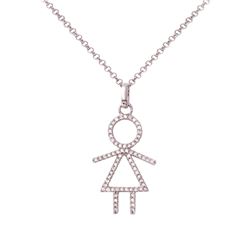 Natural 0.24 CTW Diamond Necklace 14K White Gold - REF-34K2R