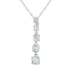 Natural 0.50 CTW Diamond Necklace 14K White Gold - REF-67F5M