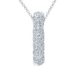 Natural 0.20 CTW Diamond Necklace 14K White Gold - REF-24K3R