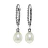 Image 1 : Genuine 8 ctw Pearl Earrings 14KT White Gold - REF-22Z5N