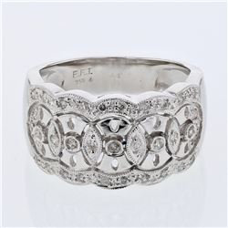 Natural 0.30 CTW Diamond Ring 18K White Gold - REF-80T3X